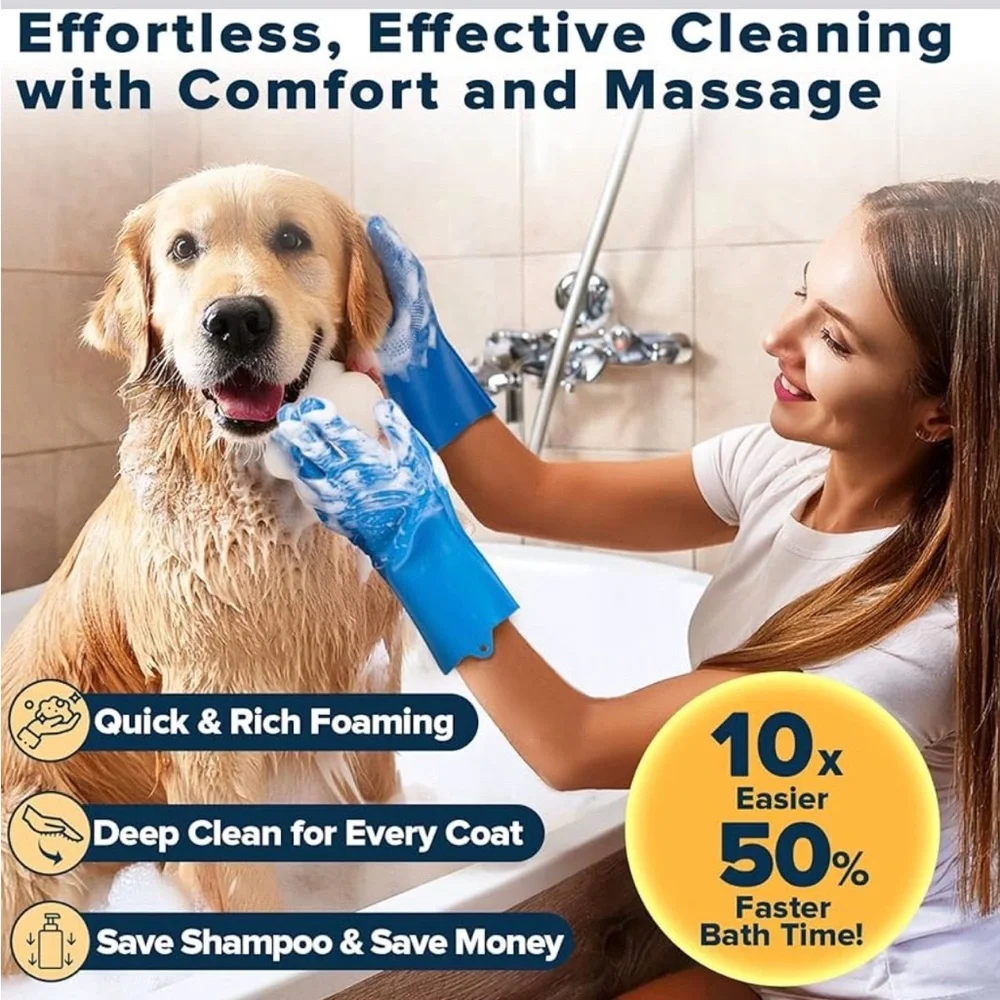 Pet Grooming Kit for Dogs,Cats and Horses | Dog Washing Gloves